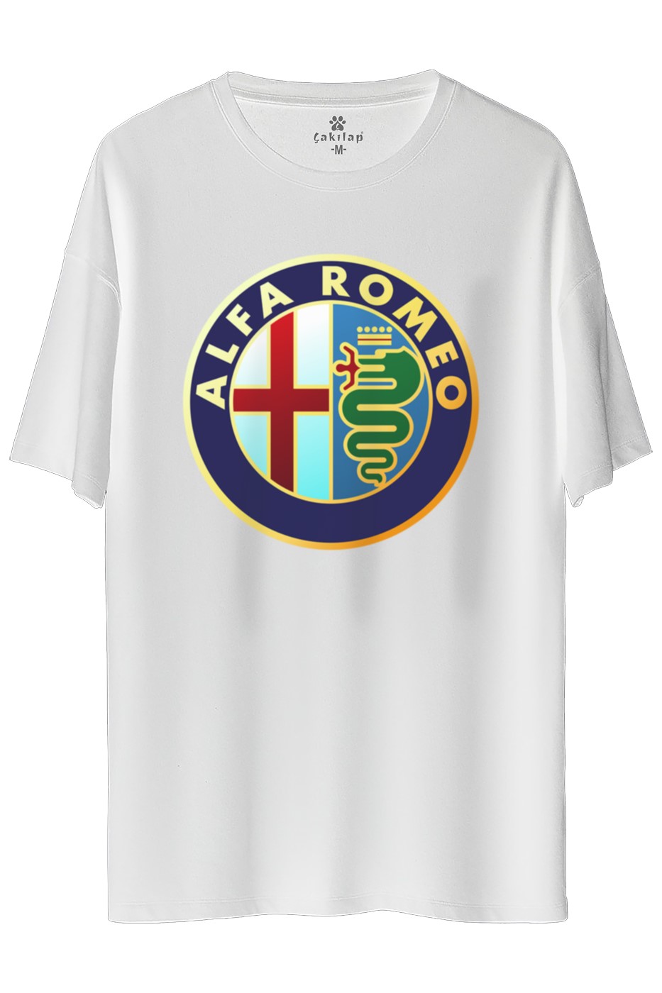 Alfa Romeo Logo Baskılı Oversize Tişört