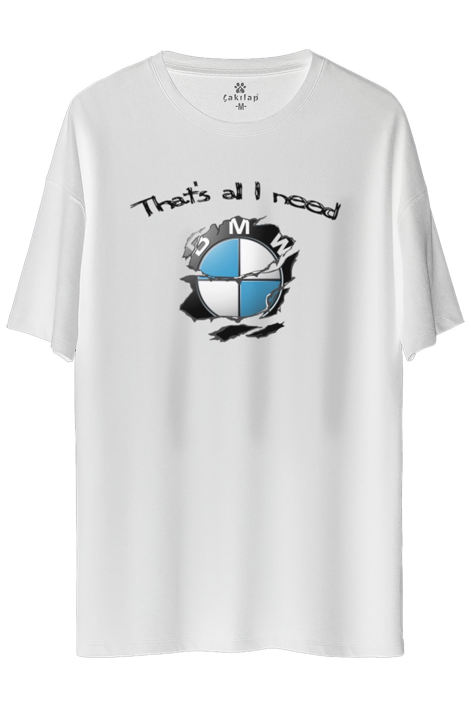 Bmw Logo Baskılı Oversize Tişört