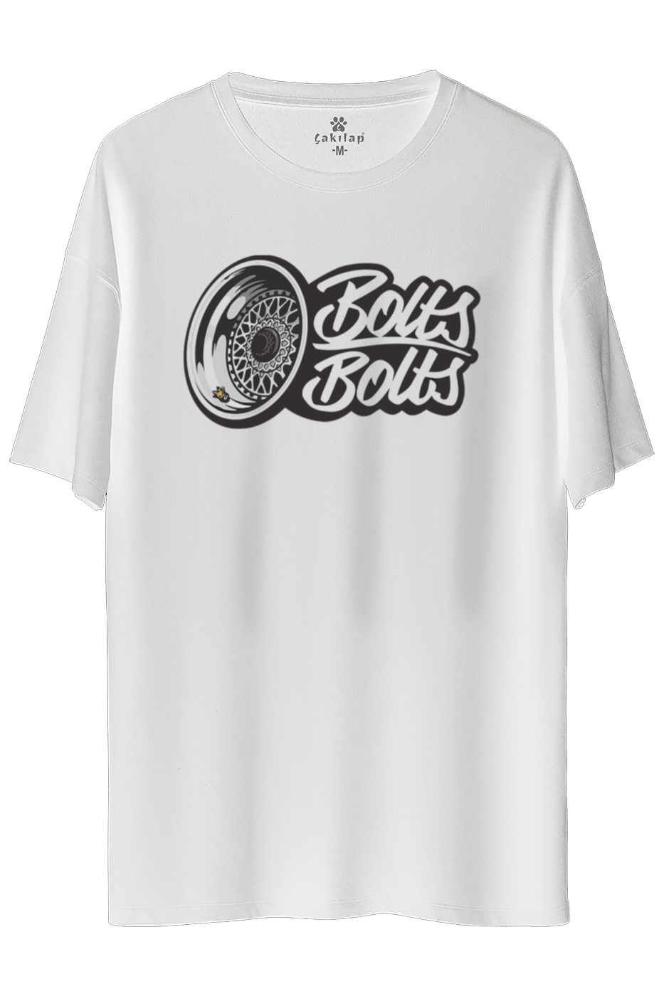 Bolts Baskılı Oversize Tişört