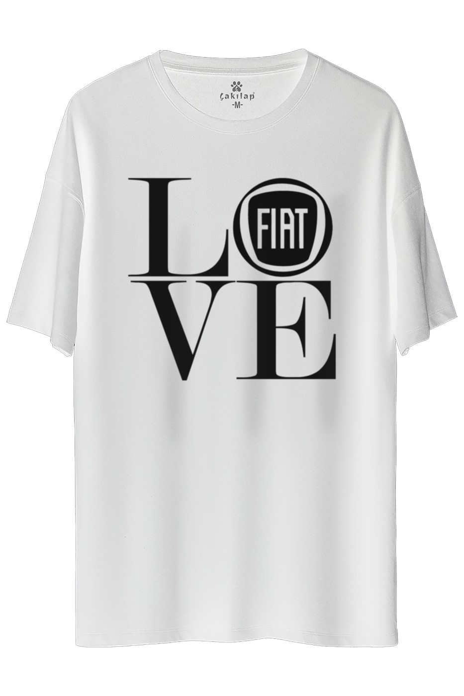 Fiat Logo  Baskılı Oversize Tişört