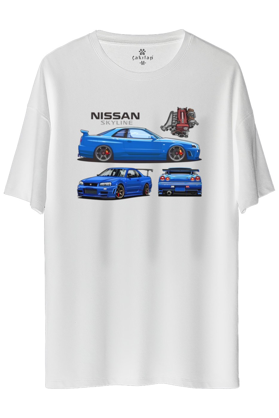Nissan R34 Baskılı Oversize Tişört