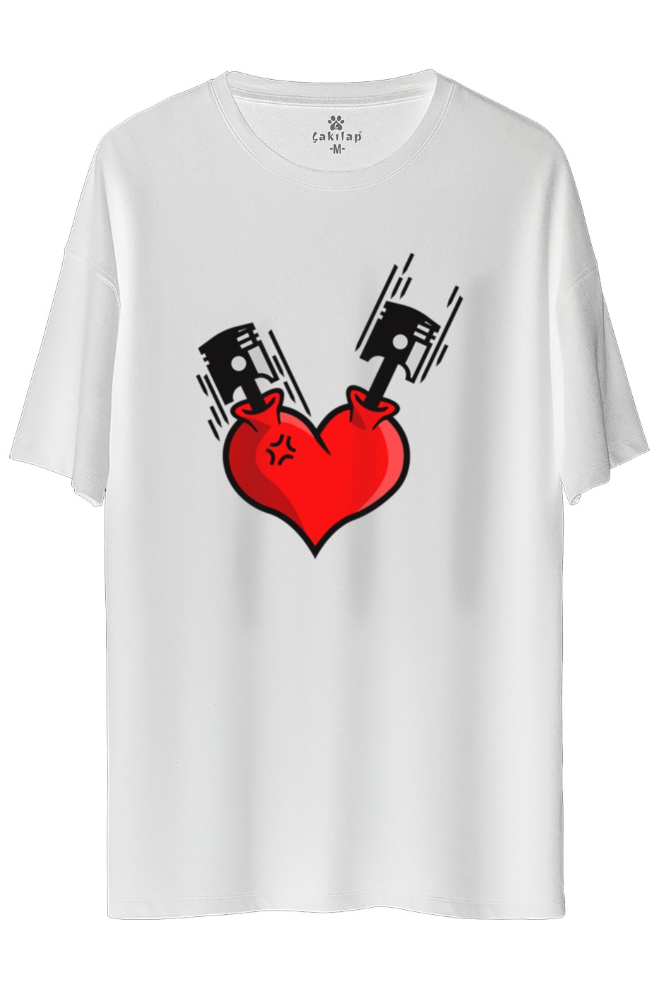 KalpPiston Baskılı Oversize Tişört