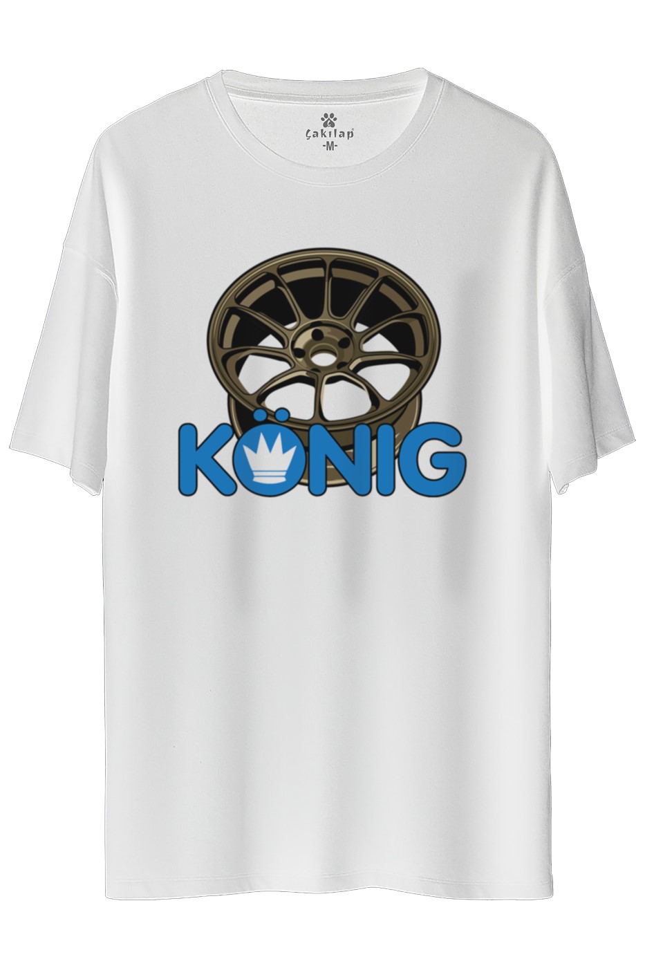 Konig Jant Baskılı Oversize Tişört