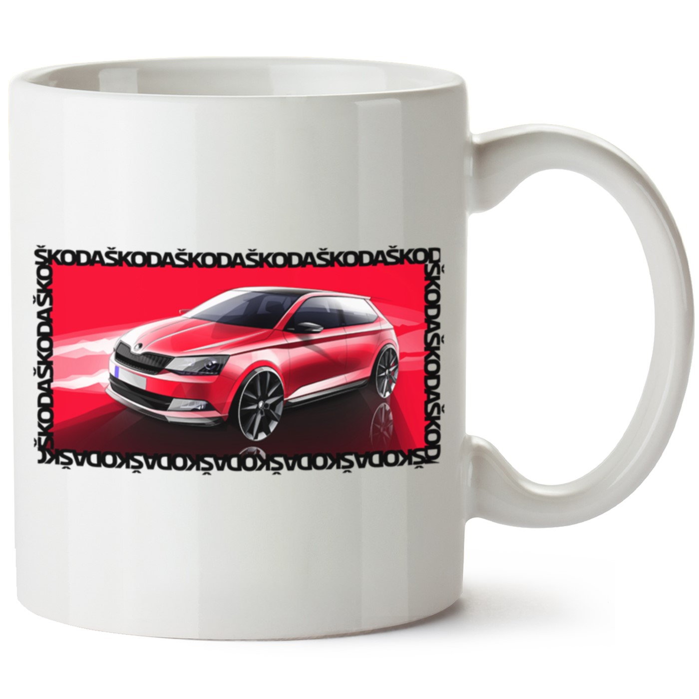 Skoda Fabia3 Baskılı Porselen Kupa Bardak