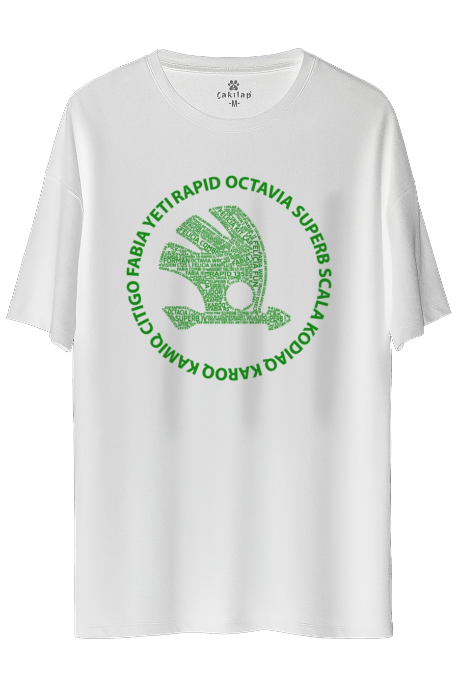 Skoda Logo Baskılı Oversize Tişört