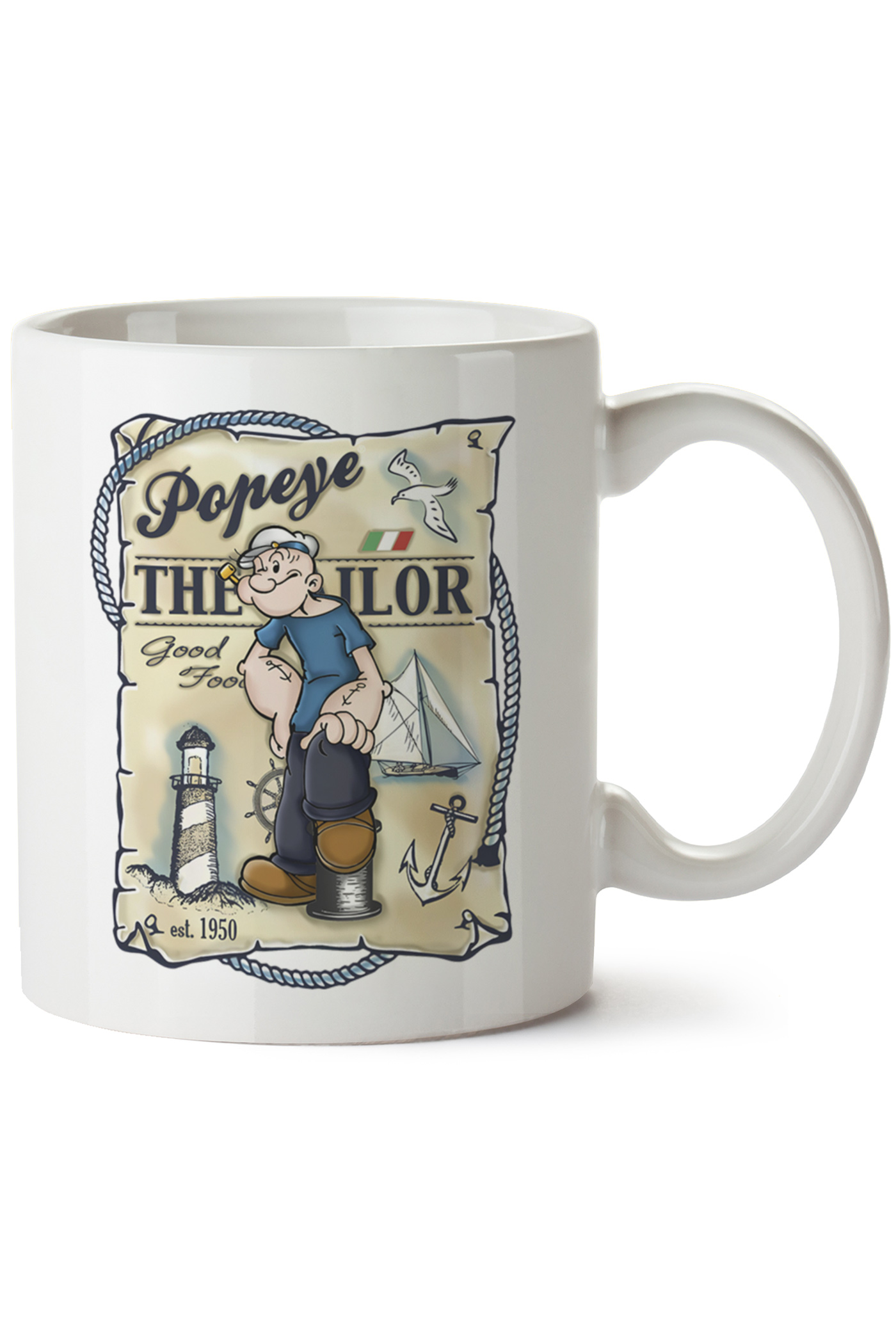 Temel Reis Baskılı Porselen Kupa Bardak