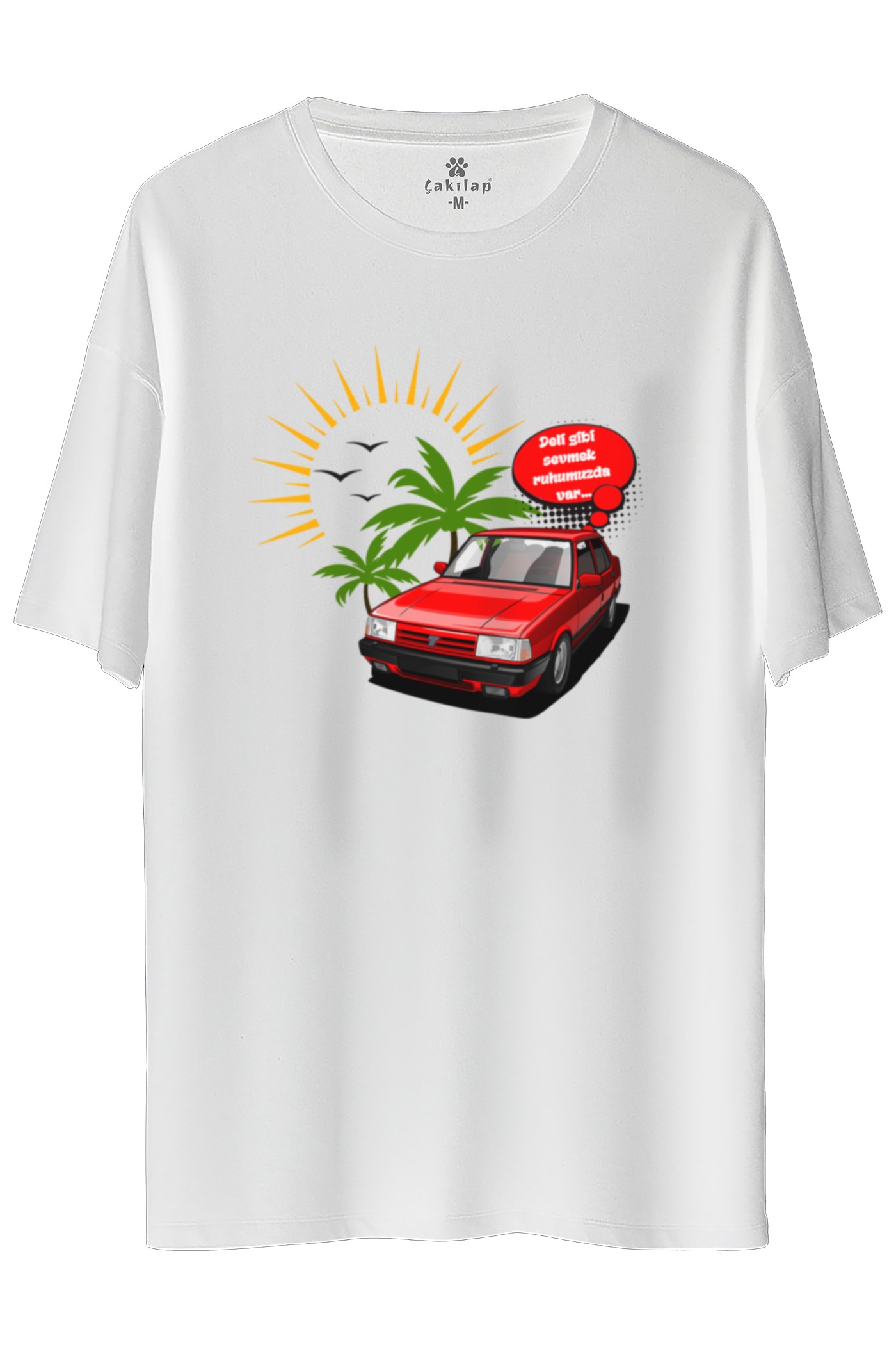 Tofaş Doğan Baskılı Oversize Tişört