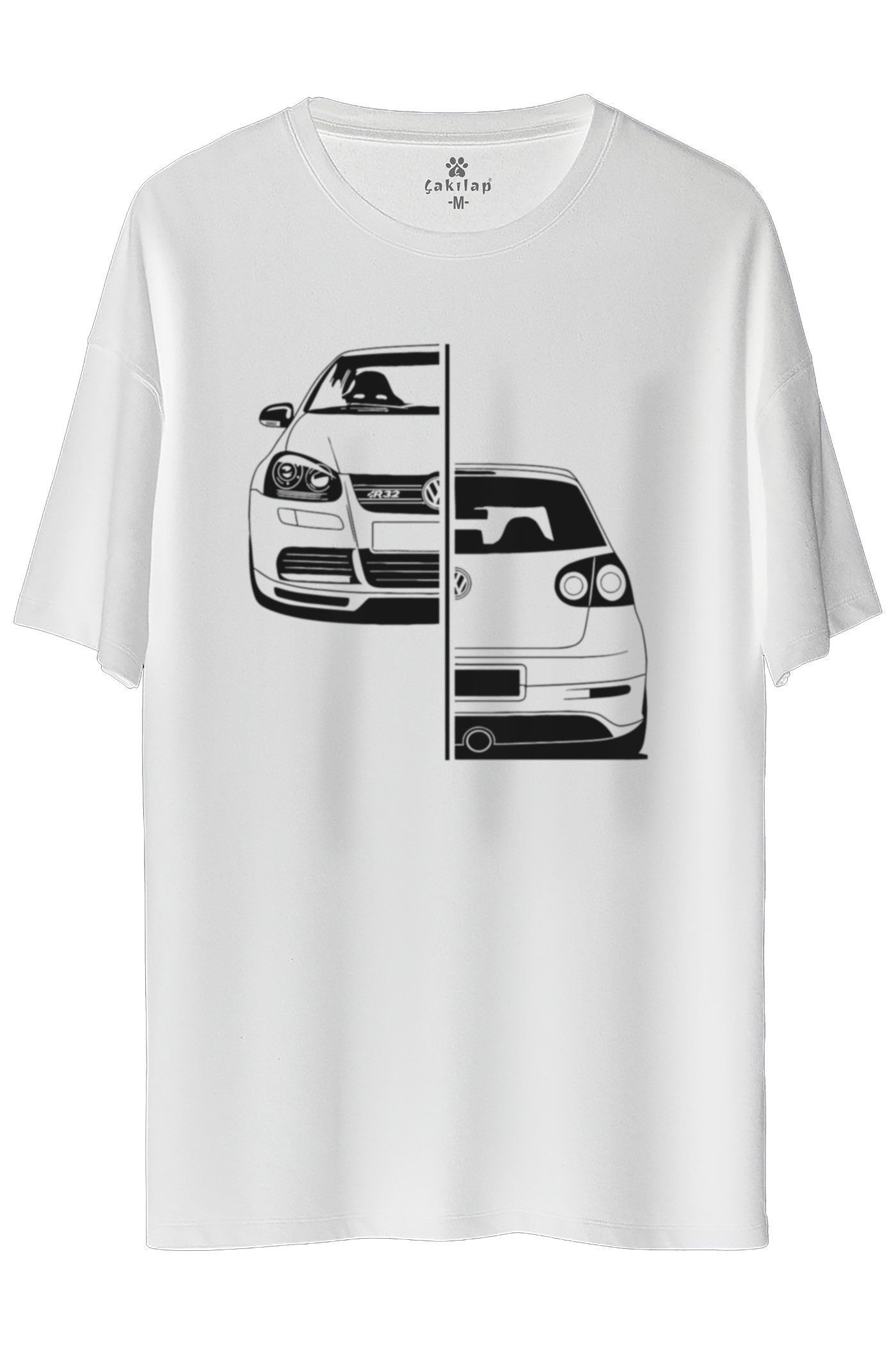 Vw Golf 5 Baskılı Oversize Tişört