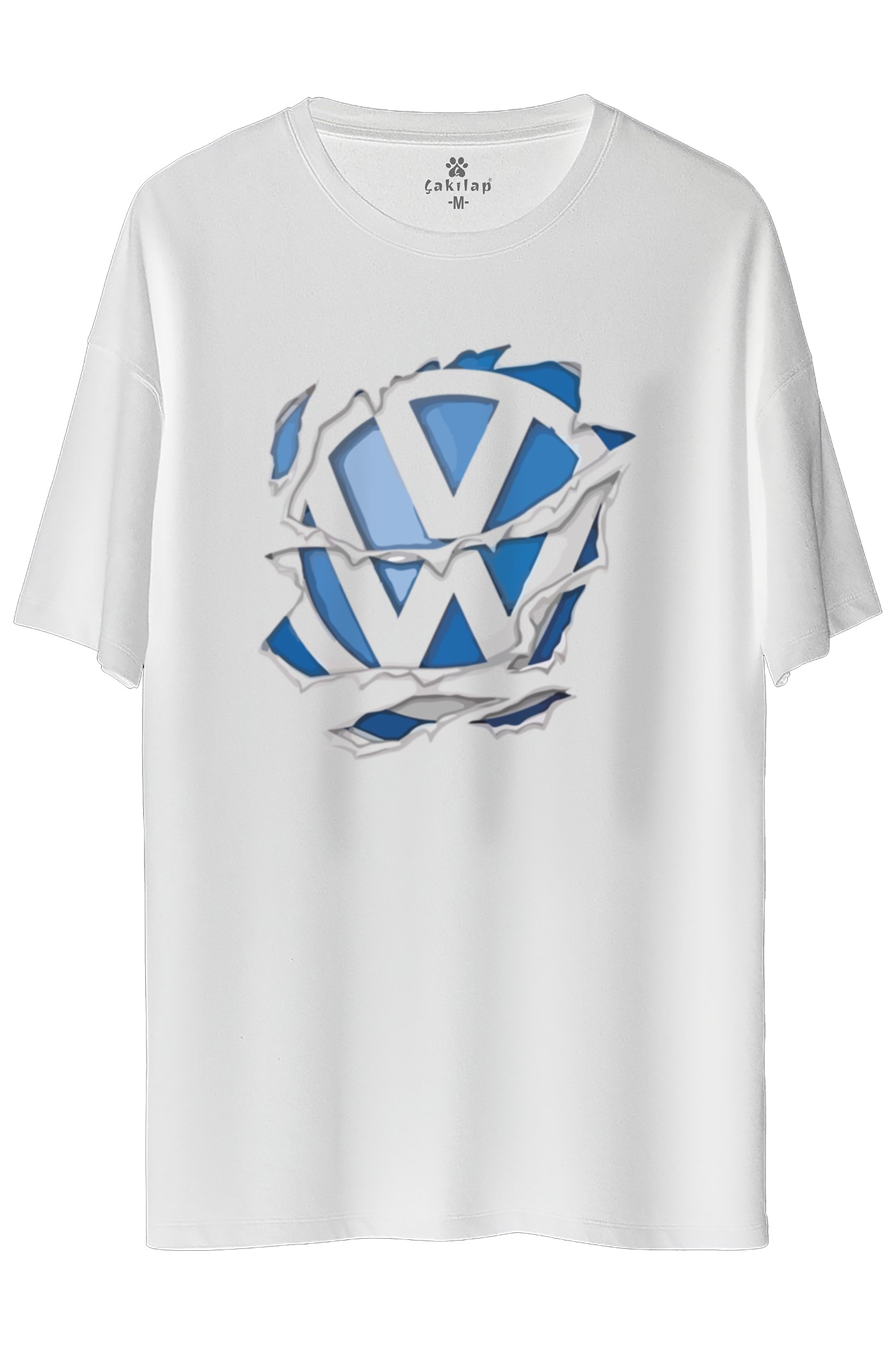 Vw Logo Baskılı Oversize Tişört