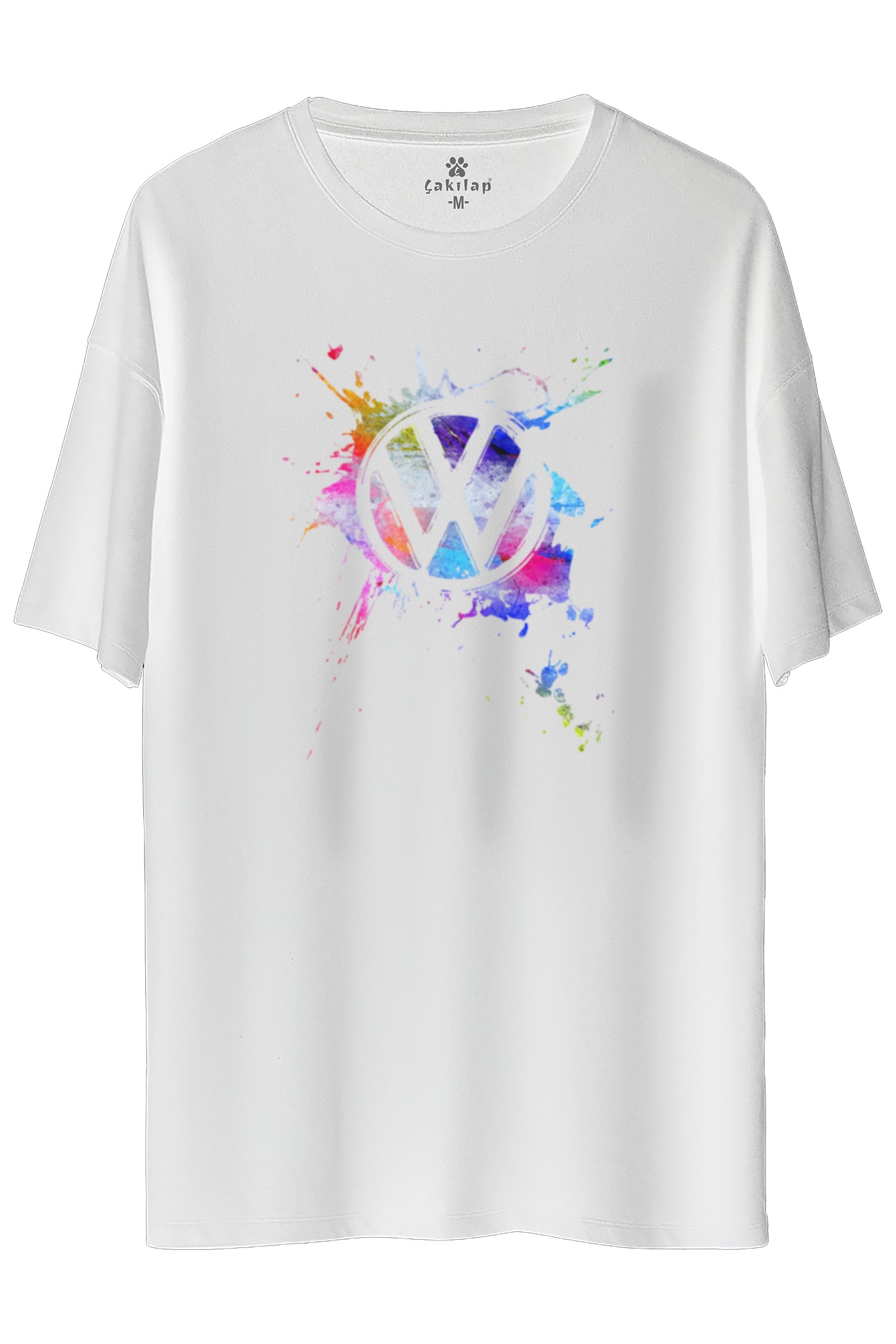 Vw Logo Baskılı Oversize Tişört