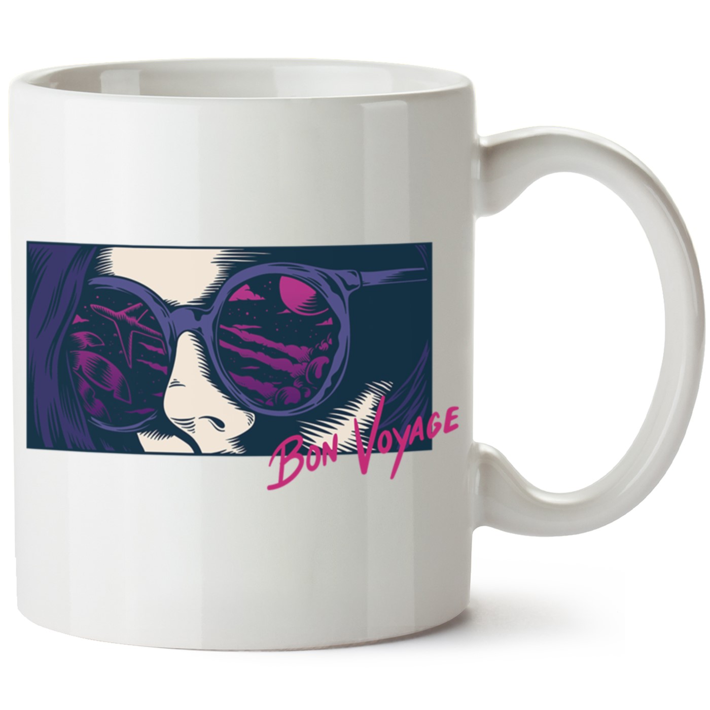 Bon Voyoge  Baskılı Porselen Kupa Bardak