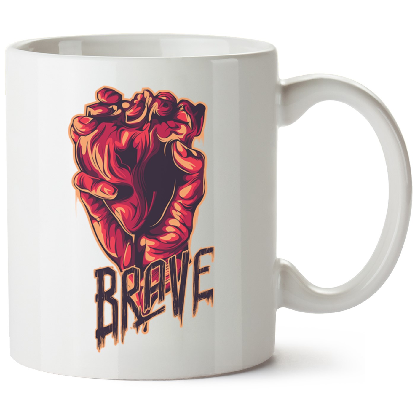 Brave Baskılı Porselen Kupa Bardak