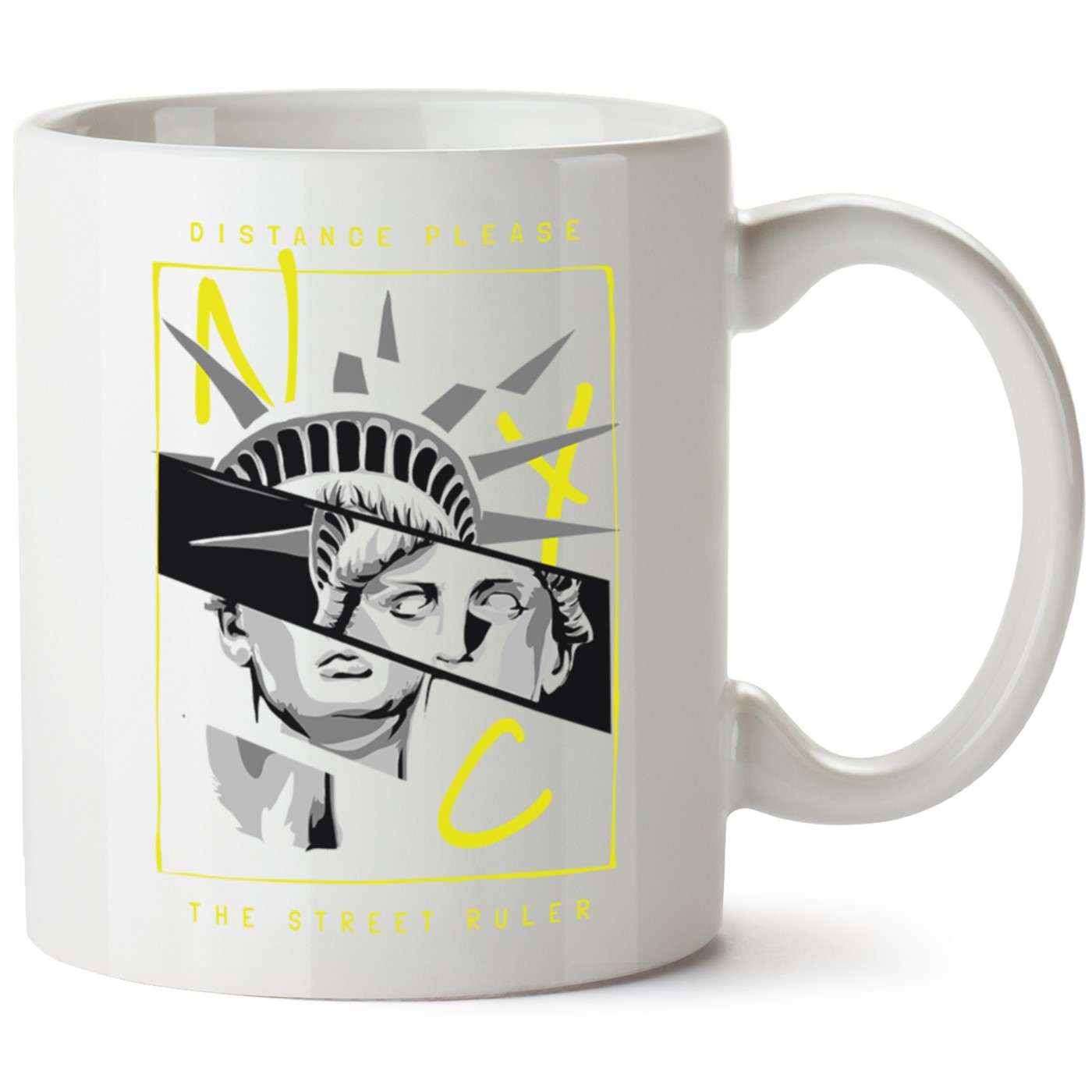 Distance Please Baskılı Porselen Kupa Bardak