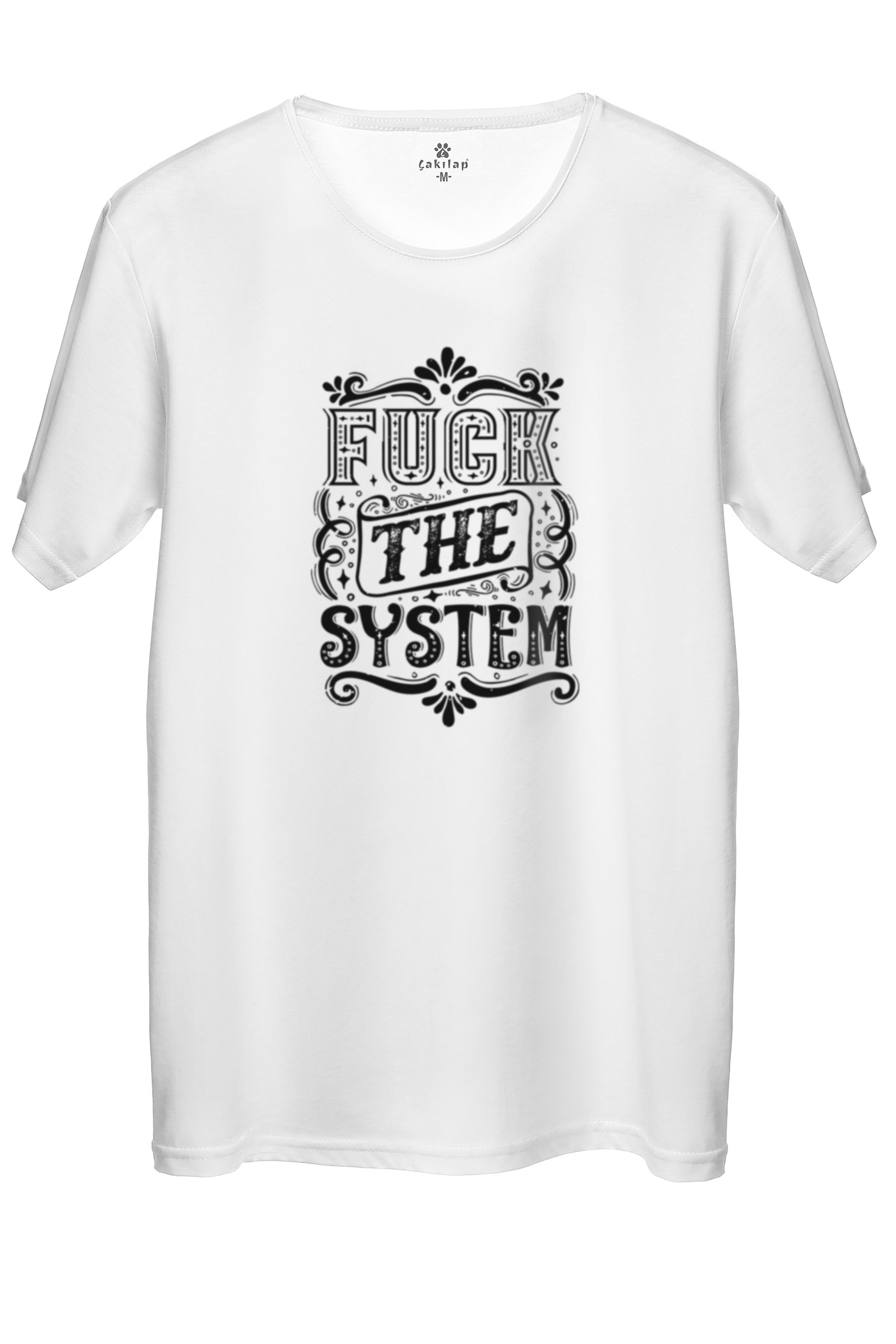 Fuck The Systeam  Baskılı Regular Tişört