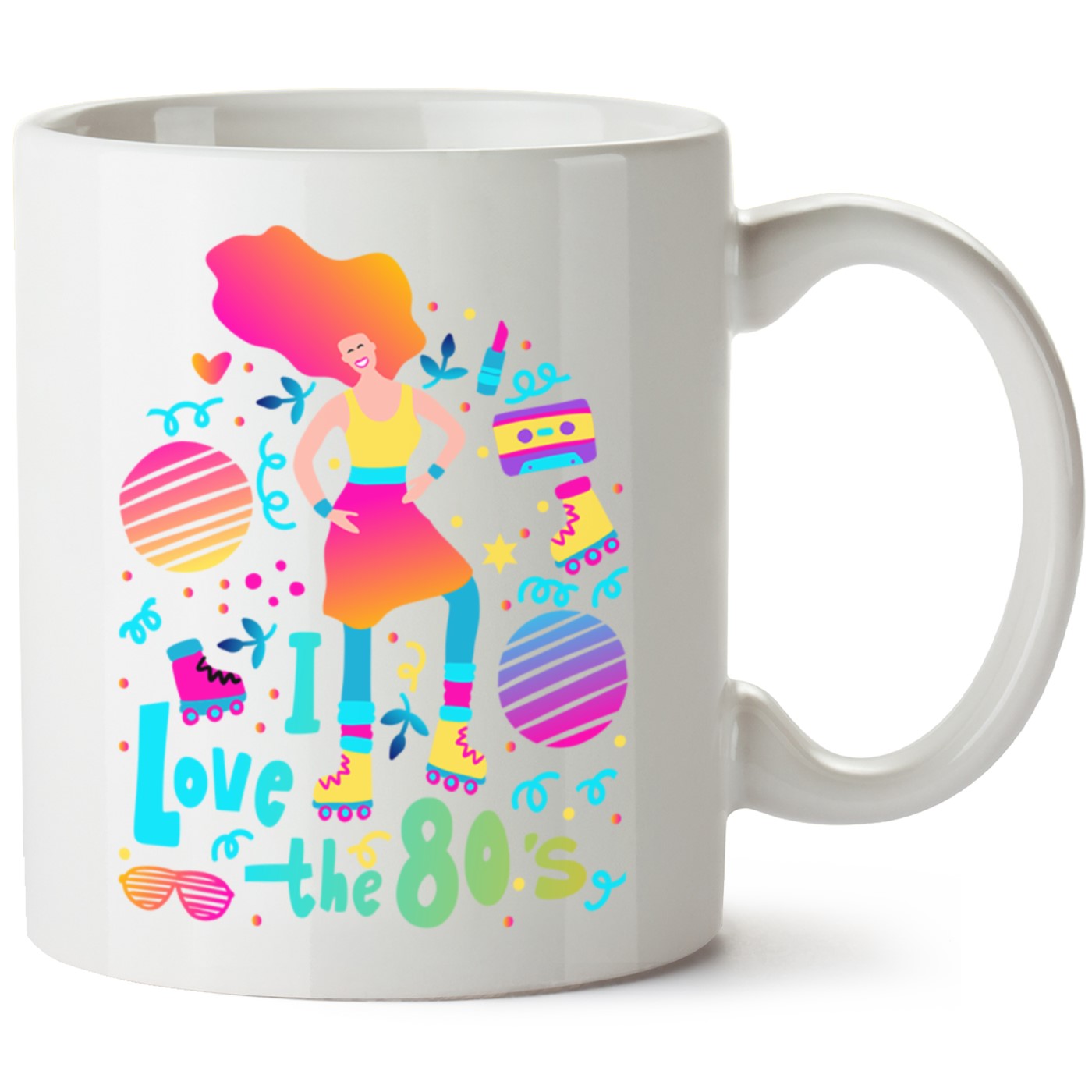 I love the 80s Baskılı Porselen Kupa Bardak