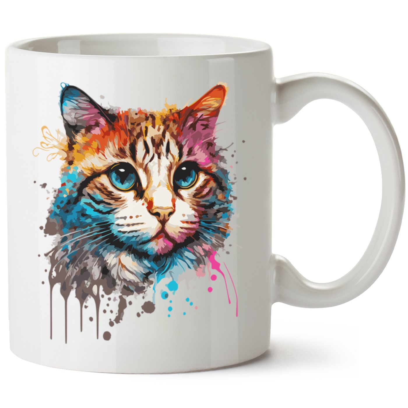 Kedi Baskılı Porselen Kupa Bardak