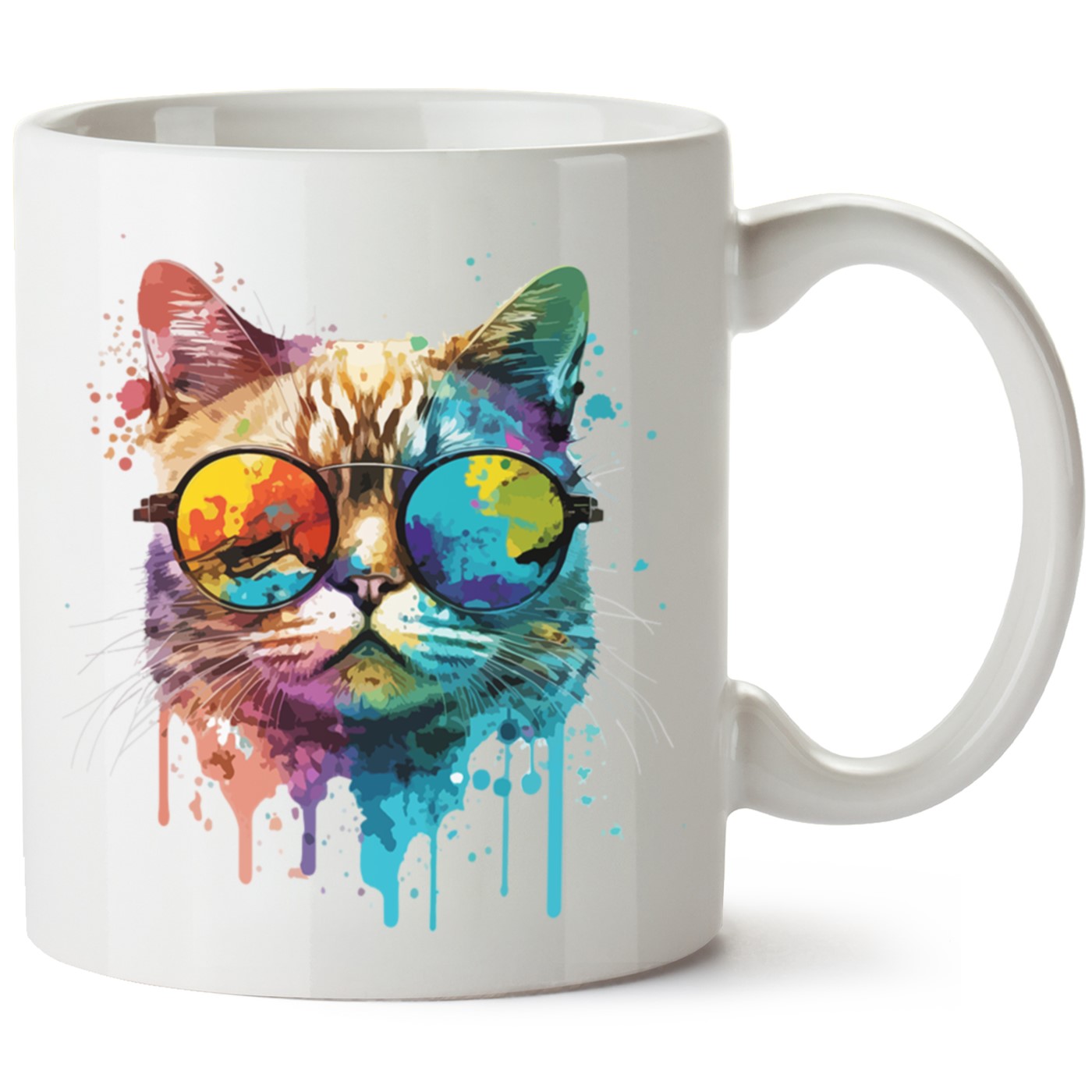 Kedi Baskılı Porselen Kupa Bardak