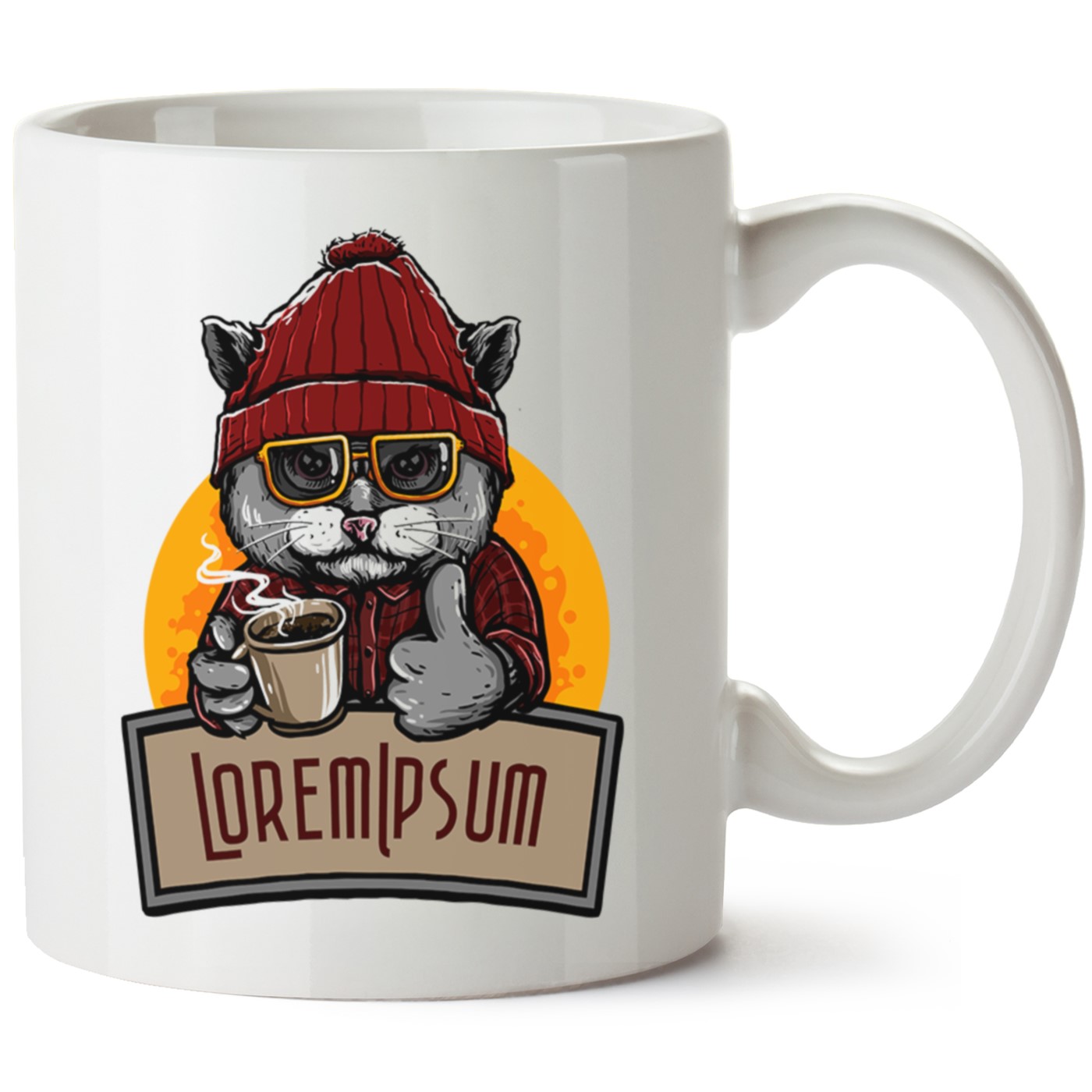 Kedi Baskılı Porselen Kupa Bardak