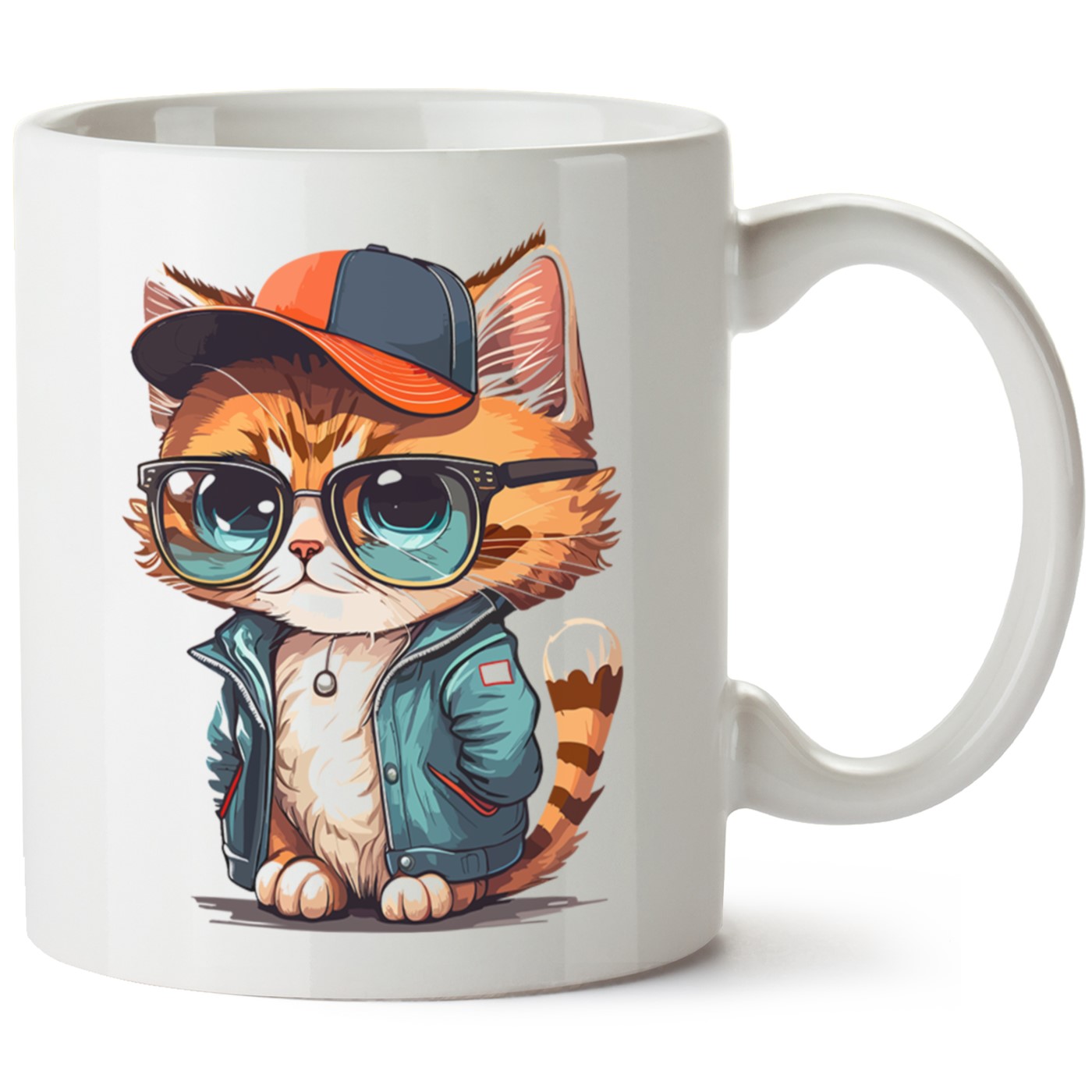 Kedi Baskılı Porselen Kupa Bardak