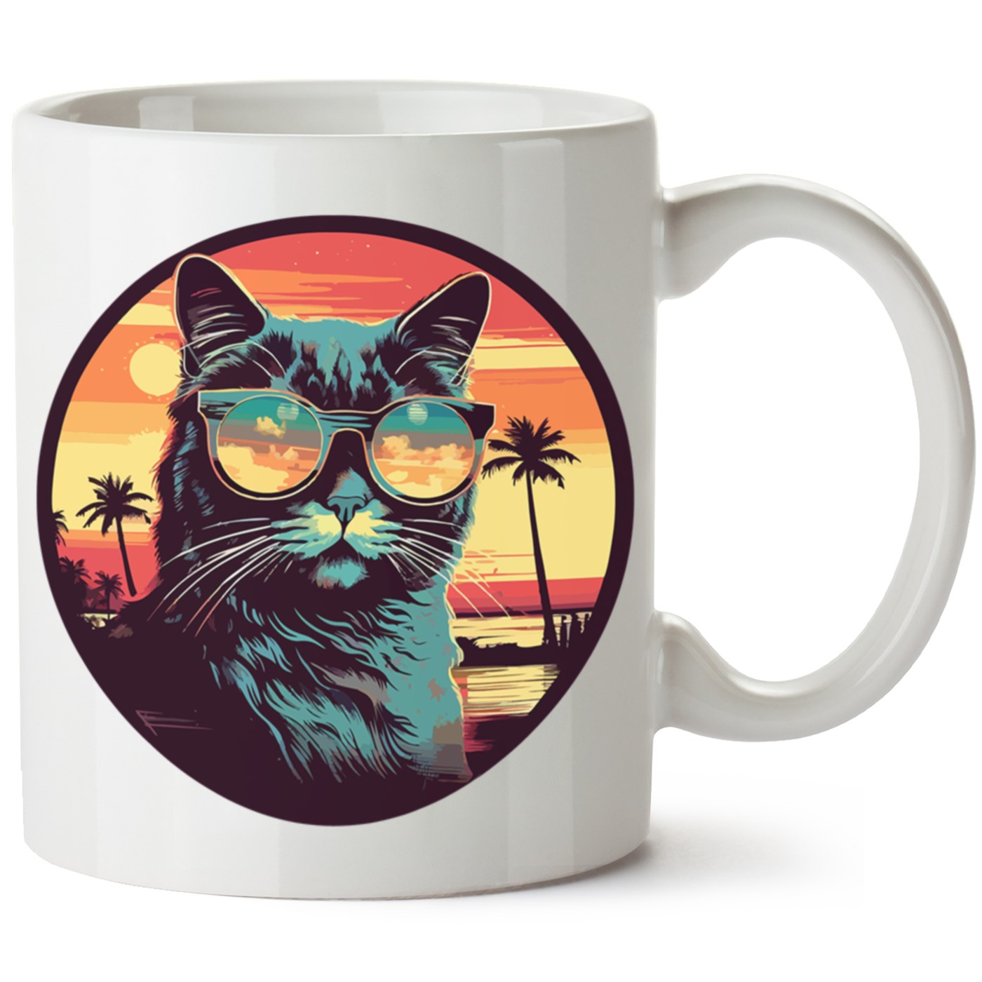 Kedi Baskılı Porselen Kupa Bardak