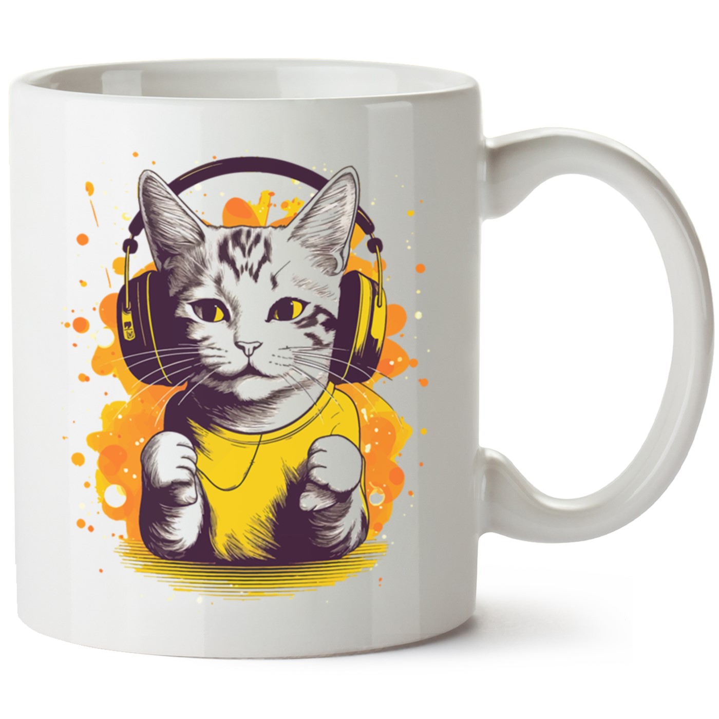 Kedi Baskılı Porselen Kupa Bardak