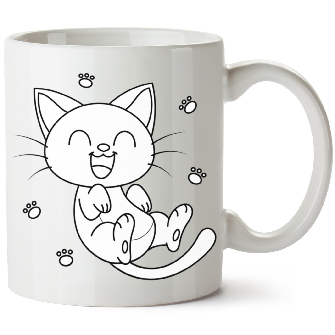 Kedi Baskılı Porselen Kupa Bardak