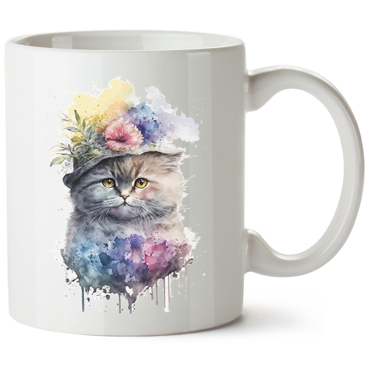 Kedi Baskılı Porselen Kupa Bardak