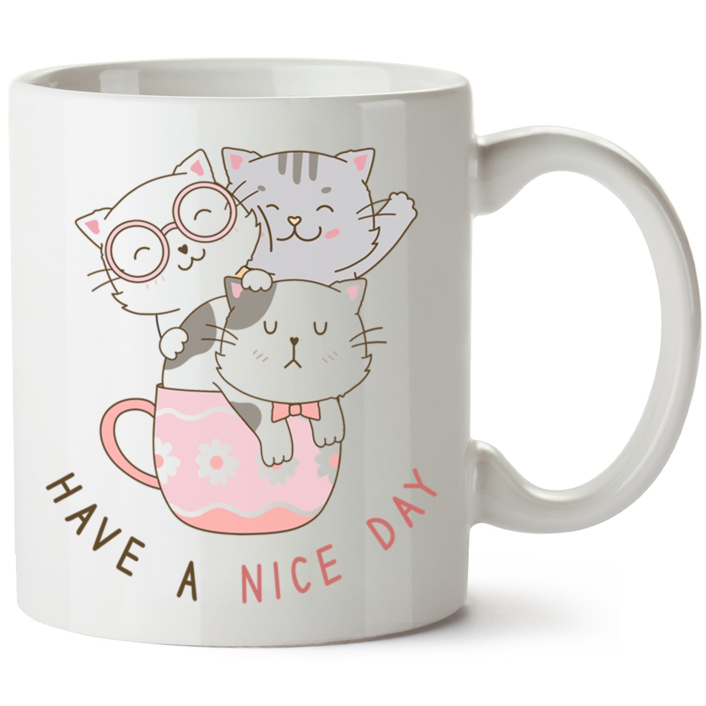 Kedi Baskılı Porselen Kupa Bardak