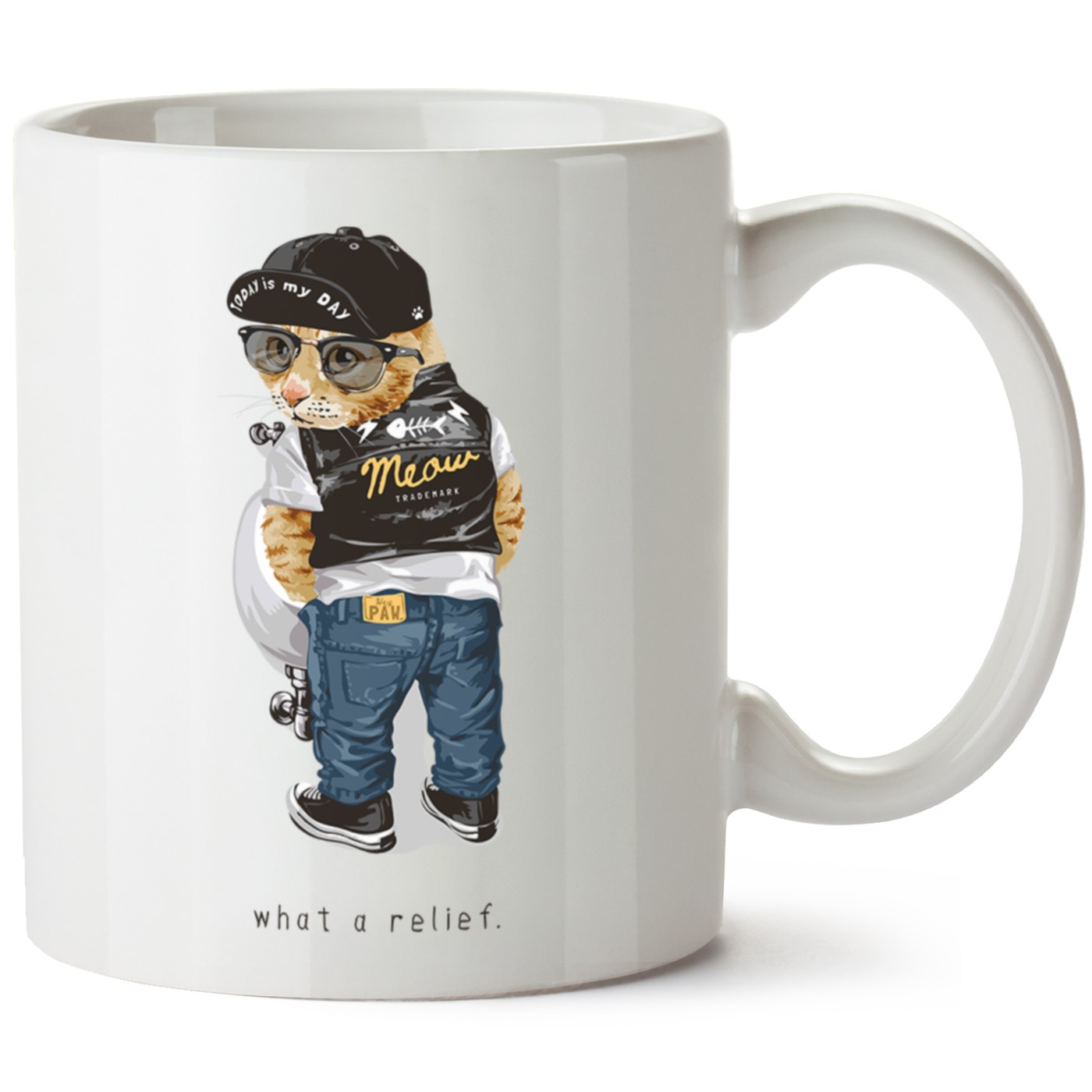 Kedi Baskılı Porselen Kupa Bardak