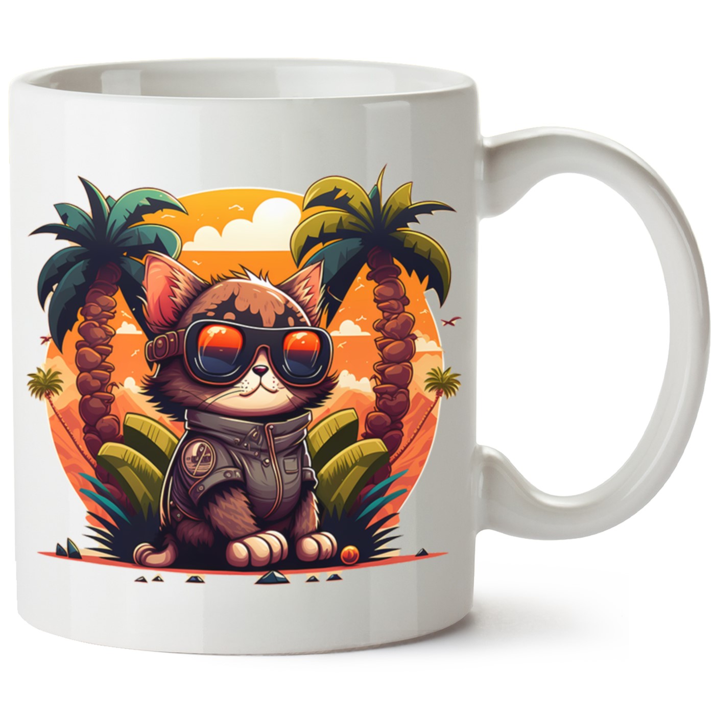 Kedi Baskılı Porselen Kupa Bardak