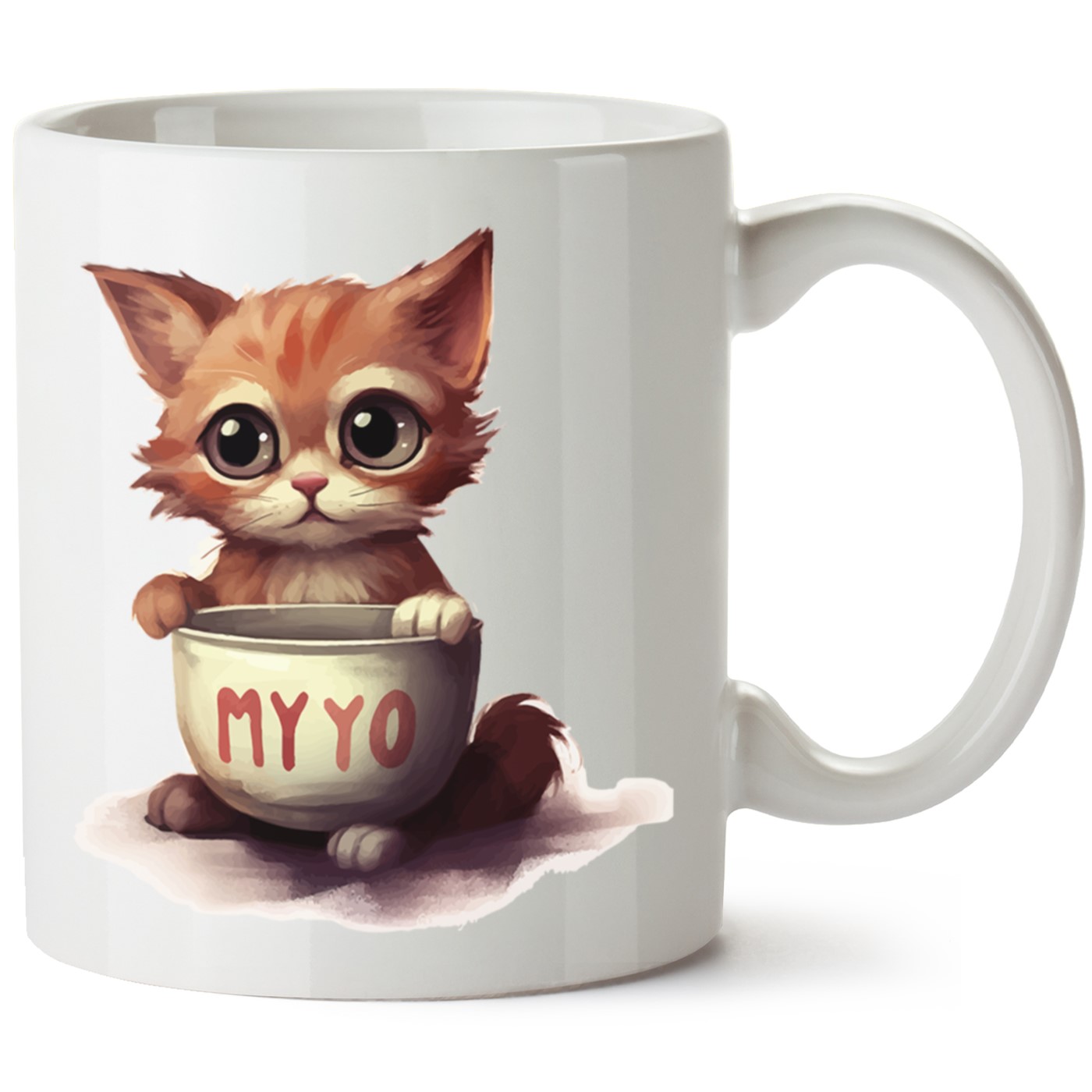 Kedi Baskılı Porselen Kupa Bardak