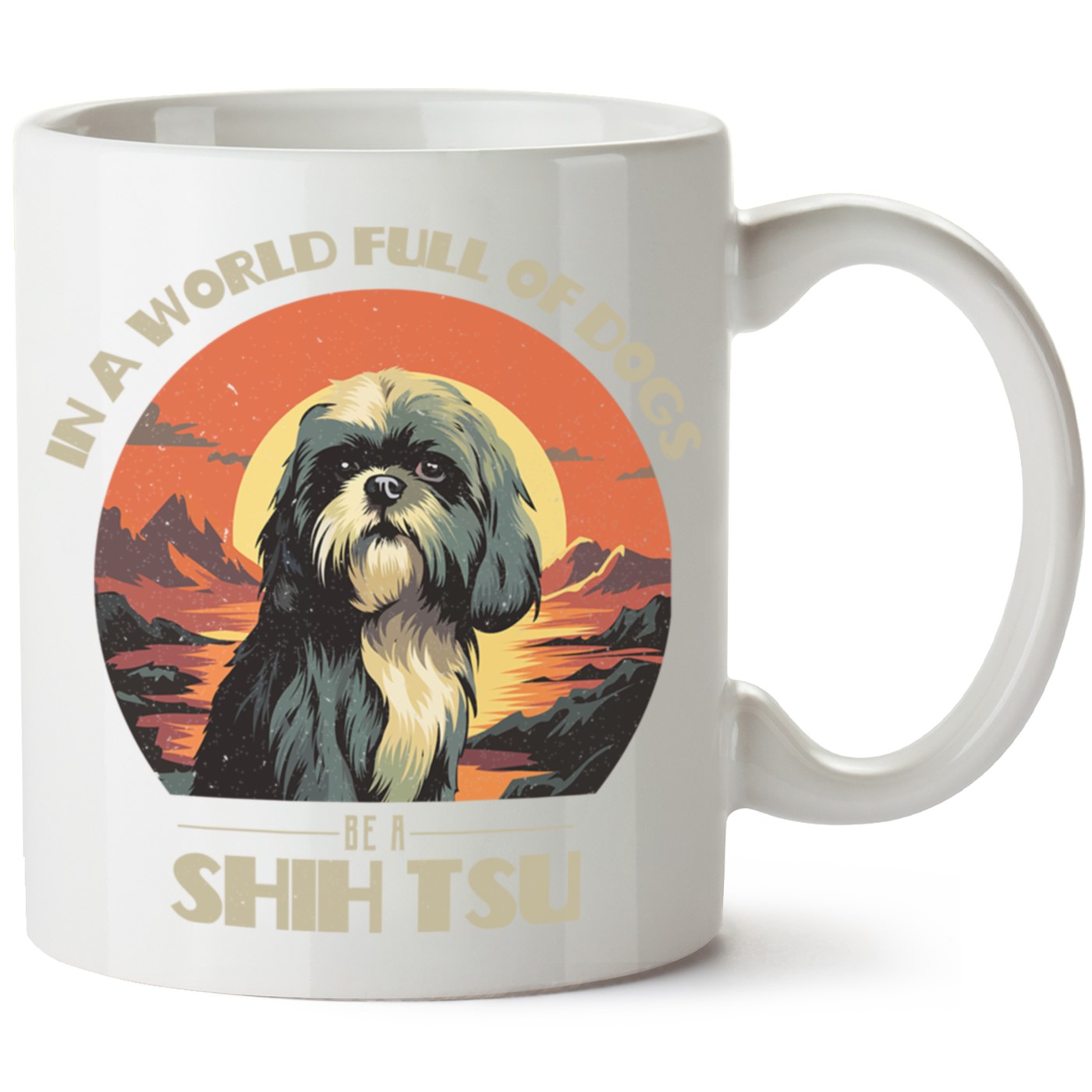 Köpek Baskılı Porselen Kupa Bardak