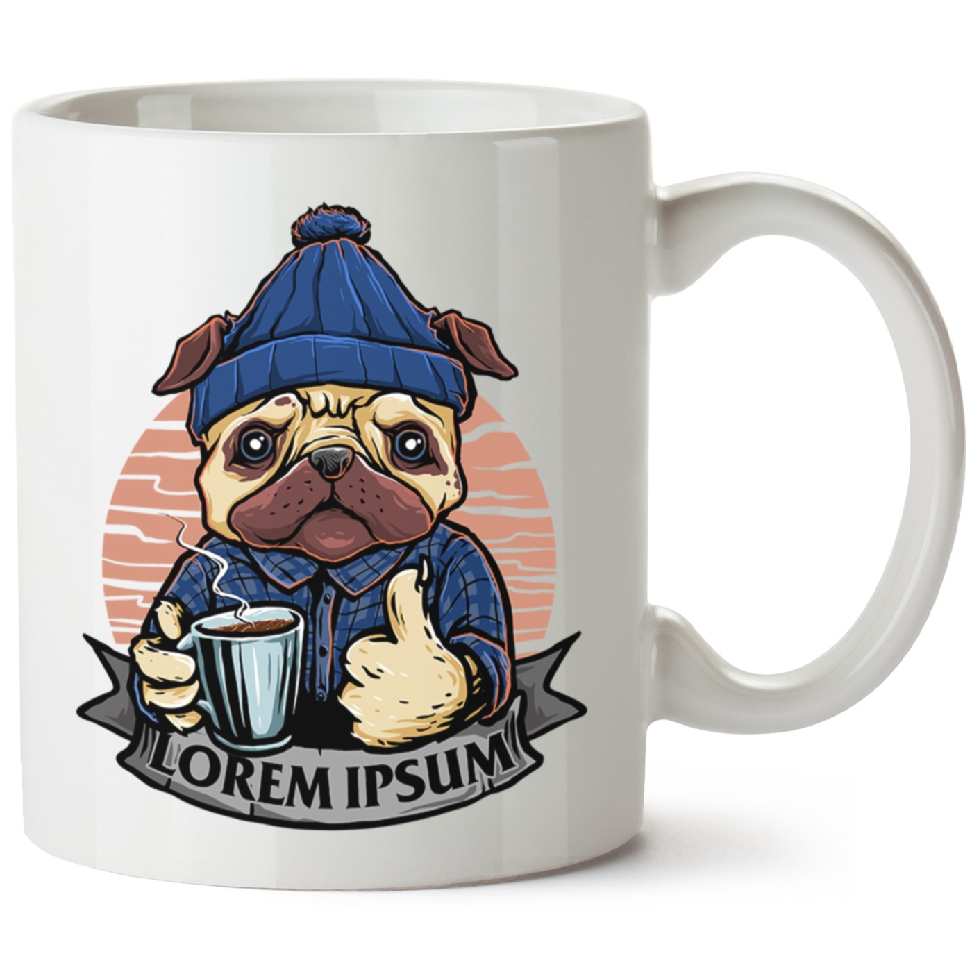 Köpek Baskılı Porselen Kupa Bardak