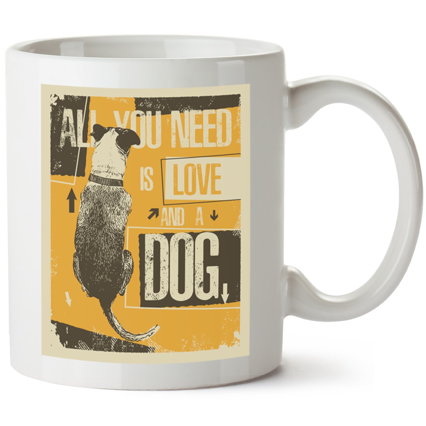 Köpek Baskılı Porselen Kupa Bardak