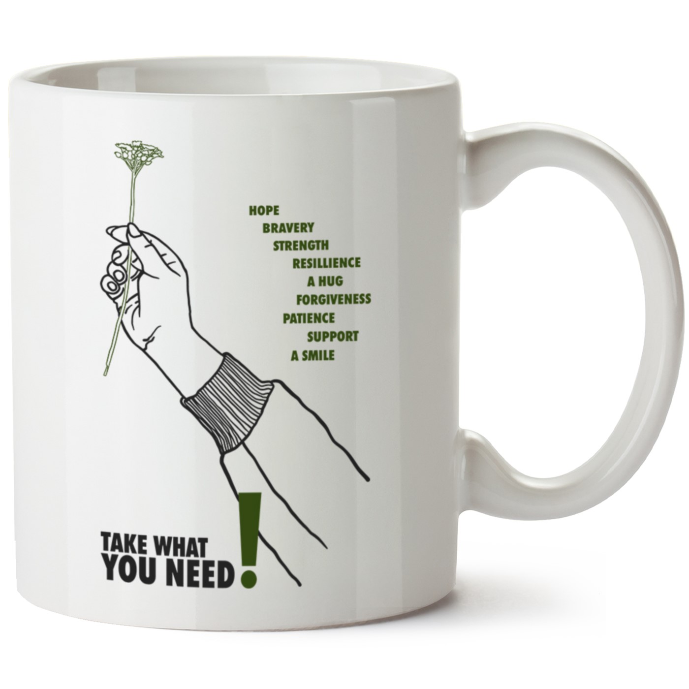 Take What You Need Baskılı Porselen Kupa Bardak